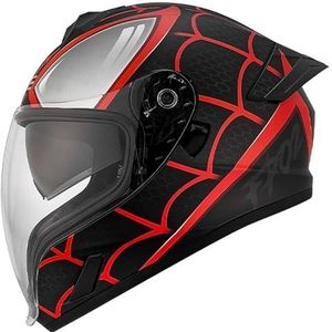 Motorhelm Systeemhelm Met Dubbel Vizier DOT/ECE Gecertificeerd Integraalhelm Scooterhelm Motorhelm Voor Dames En Heren M,L/57-58CM