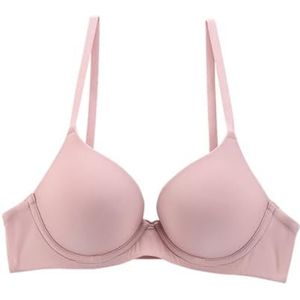MERAXKL Vrouwen Body Shaping Bra, ondergoed Soft Touch Sexy Deep V Everyday Bra Zachte stalen ring Double-Breasted gesp op de rug (Color : Pink, Size : 85B/38B)