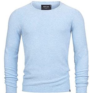 INDICODE Heren Loakim Knit Sweater | Klassieke gemêleerde gebreide trui Blue Wave L