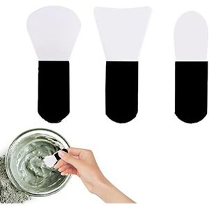 Make-up Spatel Tool - 3-delige siliconen Facial Mud Masque Applicator Brush | Hairless Moisturizers Applicator Tools voor Modder, Clay Masque, DIY, Bodylotion en BB CC Cream Suphyee