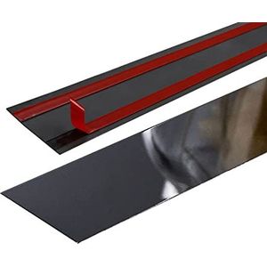 Molding Trim Gemetalliseerde Afwerking Kit Strip, 9,8ft zelfklevende muurrandstrip, gemetalliseerde lijst en wandversiering, flexibele ultradunne decoratieve rand spiegelachtig afgewerkt(Black Mirror,
