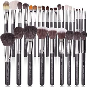 Docolor Professionele make-upkwastenset, 29 stuks, hoogwaardige kunstharen, gezichtspoeder, blush, make-upkwastenset met etui van PU-leer