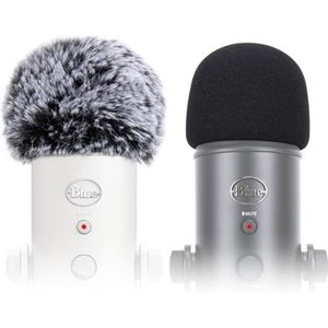 SUNMON Blue Yeti Pop Filter, Blue Yeti Microfoon Covers Foam en Yeti Mic Furry Foam, Pop Filter voor Blue Yeti Pro USB Condensator Microfoon, Indoor Outdoor Pop Filter voor Microfoon (2 Pack)