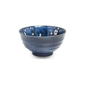 2 Stuks - Luxe - Kom - Bowl - Hana Blauw - Ø17 cm | H8,7 cm - Kommen set - Japanse servies - 100% porselein - Saladeschaal - Kommen - Pokebowl kom - Soepkom - Noodle bowl - Ramen bowl set