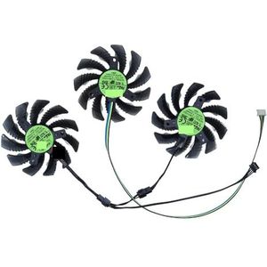 3 stuks 75 mm, T128010SU, GPU-kaartventilator, VGA-koeler, video, voor GIGABYTE RX 6600XT voor EAGLE, voor Gigabyte 6750 voor GRE voor 10g(2Power PlugS T128010)