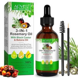 Rozemarijnolie & Batana-olie en ricinusolie voor haargroei, 3-in-1 haarolie voor gezonde haargroei en tegen haaruitval, hoofdhuidverzorging, etherisch oliemengsel