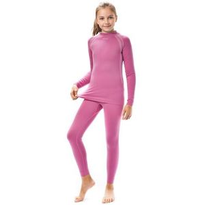 meteor® Thermo-ondergoed voor kinderen, functioneel ondergoed, ademend, set voor jongens, thermo-onderhemd, functioneel ondergoed, skiondergoed, meisjes, thermo-sportondergoed, roze, 140/152 cm