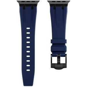 INSTR Siliconen Zachte Band Voor Apple Horloge 9 Ultra 2 49mm Serie 9 8 7 45mm 41mm Sport Rubberen Band Voor iWatch 6 5 4 se 44 42mm Armband(Color:Blue black,Size:38mm 40mm 41mm)
