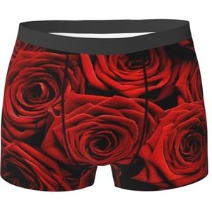 EdWal Red Love Roses Print Atletisch Ondergoed voor heren, Heren Ondergoed, Boxerslip, Zacht Ondergoed, Zwart, XXL
