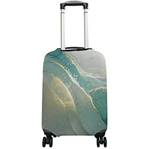 Bagage Cover Marmer Turquoise Gouden Past 18-32 Inch Koffer Reizen Carry On Bagage Spandex Protector, multi, Medium Cover(Fits 22-24 inch luggage)