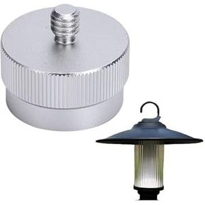 Gas Tank Adapter Draagbare Camping Licht Tafel Stand Camping Lamp Stand, Aluminium Schroef Gasbrander Opblaasbare Klep Adapter Lamp Houder (Zilver)
