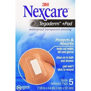 Nexcare Tegaderm + Pad Transparant verband: 2-3/8 in. breedte (Transparant) / 5-verpakking