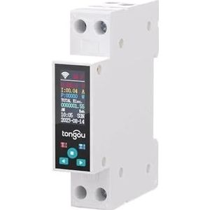 Tuya Wifi-stroomonderbreker, stroomonderbreker, 1P 50A, wifi, stroomschakelaar, led-energiemeter, KWh, vermogensmeting, timer, relais