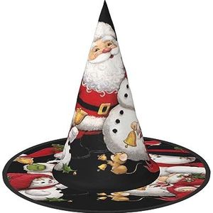 ASEELO Heksenhoed, kerstman en sneeuwpop, Halloween heksenhoed voor Halloween kostuum, verkleedaccessoire
