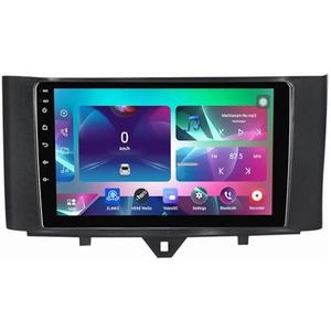 9"" Android 14 Touchscreen Autoradio 2 din met AHD Omgekeerd beeld Bediening op het stuur Bluetooth GPS navigatie Draadloze CarPlay voor Benz Smart Fortwo 2011-2015(Q300(6+128G))