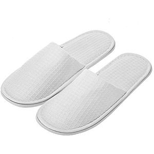 Echoapple 10 paar wafel gesloten teen witte spa slippers - twee maten passen de meeste mannen en vrouwen voor spa, feestgast, hotel en reizen (gesloten teen, numeriek_6)