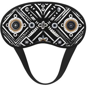 Zwart wit patroon slaapmasker voor vrouwen meisjes mannen zacht comfortabel oogmasker met verstelbare riem verduisterende oogslaap schaduwhoes voor reizen yoga dutje ploegendienst werk