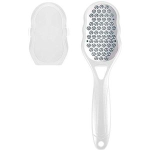 Voet rasp harde huidverwijderaar, dode huidverwijderaar voor voeten met huidschilfers container, premium roestvrij stalen voetverzorging eeltscheerapparaat voor droge natte voet hiel eelt, dode