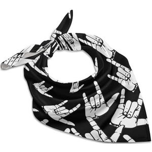 ASL Amerikaanse gebarentaal I Love You vrouwen vierkante zijden gevoel sjaal halsdoek bandana's hoofddoeken zonnebrandcrème sjaal wrap 63,5 cm x 63,5 cm