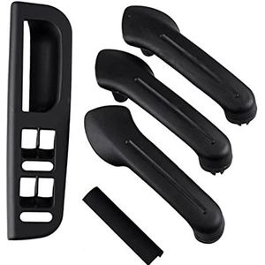 Binnenhandgreep Voor BORA Voor Golf 4 MK4 Voor Jetta 1999 2000 2001 2002 2003 2004 Koolstofvezel Of Zwart Binnen Deur Handvat Armsteun(Zwart)