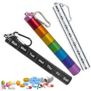 Pill Holder, Portable Pill Box Keychain, Travel Pill Tube,Waterproof Aluminum Alloy 7 Days Medicine Organizer (Size : Pack of 3)
