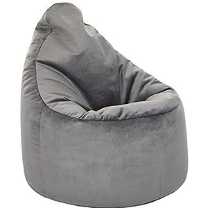 Loft 25 Capriccio Velvet Bean Bag Chair | Indoor Home Woonkamer Premium Zitzak Stoel | Ergonomisch Ontwerp voor Lichaamsondersteuning | Duurzaam en Comfortabel (Leisteen, Zitzak)