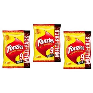 27x Fonzies multipack maïs maïssnack met kaas chips 3 voor 9 portiezakjes á 23g kaaschip