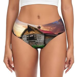yagDAA Oude Tractor Foto Boerderij Print Dames Ondergoed Zachte Elastische Bikini Slips Knickers Dames Hipster Slipje Onderbroek, Zwart, XS