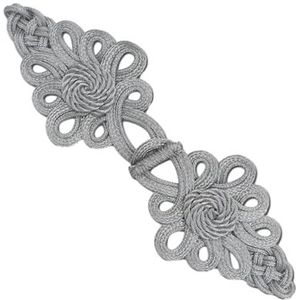 Chinese knopen knopen Knopen knopen Naai op sluitingen for traditionele Cheongsam sjaals vest trui kostuums gespen DIY sluiting knopen(Silver)