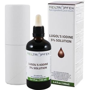 Lugols Jodium 5% 100 ml | Ingrediënten van farmaceutische kwaliteit | 15% vloeibare formulering | Lugols oplossing | 5 procent elementair jodium en 10% kaliumjodide | Heiltropfen®