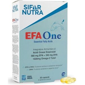 Sifar Nutra EFA One | IFOS gecertificeerd 5 sterren | Omega 3 Visolie 1020 mg | 580 mg EPA +390 mg DHA | hartfunctie | geheugen voedingssupplement | triglyceridevorm | 30 capsules