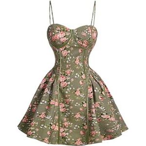 jurken voor dames Bustier cami-jurk met bloemenprint (Color : Multicolore, Size : X-Small)