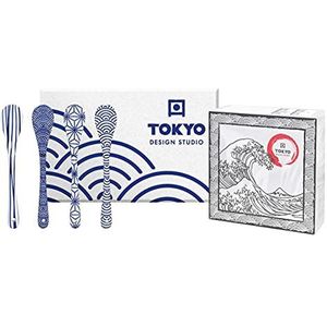 TOKYO design studio Nippon Blue, 4 eetpresso lepels in een set. lepel porselein set.