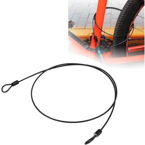 Sonew Beveiliging stalen kabel, dubbele lus roestvrij staal veiligheidsslot kabel voor fiets, lus kabel fiets scooter slot (zwart)