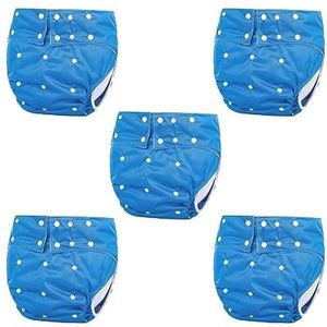 5 Set van Volwassen Luier Wasbaar Incontinentie voor Oude Mensen Geurvrije Taille Grote Maat Blauw