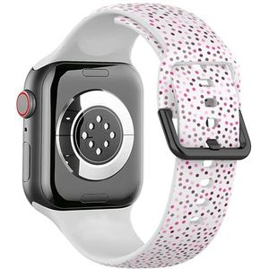Zachte sportband compatibel met Apple Watch 42 / 44 / 45 / 49 mm (polkadots stof) siliconen armband accessoire voor iWatch