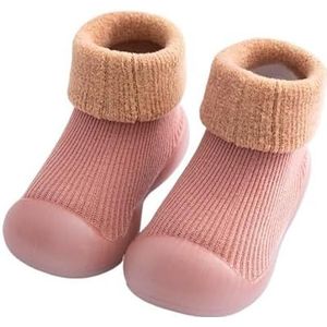 Unisex babyschoenen eerste schoenen loopstoeltjes peuter eerste wandelaar babymeisje kinderen zachte rubberen zool gebreide laarsjes antislip babyschoen (Color : Pink, Size : 26-27(Insole 15.5cm))