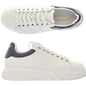 Emporio Armani heren lederen sneaker met hoge zool, wit