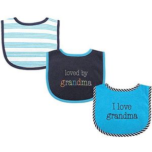 Luvable Friends Unisex Baby katoenen kwijler slabbetjes met vezel vulling, jongen oma, one size