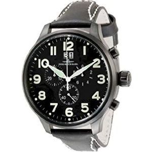 Zeno-Watch herenhorloge - Super Oversized Chrono Big Date Black - 6221-8040Q-bk-a1