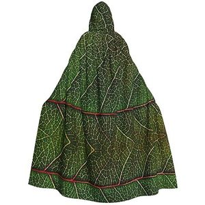 SSIMOO Groene bladtextuur aderen betoverende volwassen capuchon cape voor Halloween en feestkostuums - modieuze damesgewaden, capes
