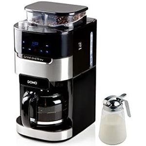 Volautomatische koffiemachine voor 12 kopjes met kegelmaalwerk voor hele bonen en filterkoffie