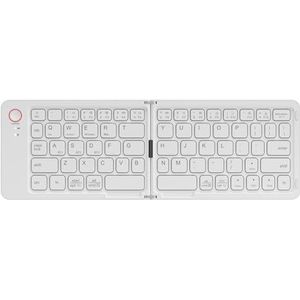 PYRIOLHI Foldable Bluetooth Keyboard, Portable Folding Keyboard, Rechargeable Mini Wireless Travel Keyboard for Windows iOS Android Tablet Smartphone(Whites)