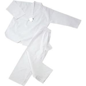 UBOHUZ Judo-pak, zuiver wit, Taekwondo-uniform, volwassen kleding, karate, judo-uniform, trainingskleding, lange mouwen, mantel voor mannen, vrouwen (XXL)