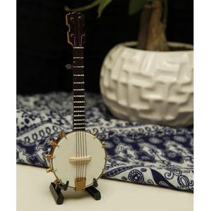 Mini-muziekinstrumentornamenten Banjo-model Houten Mini-muziekinstrumentornament Siert Het Tafelblad Van De Kamer (Size : 10cm)