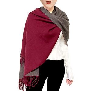LumiSyne Gebreide Sjaal Voor Vrouwen Winter Omkeerbare Sjaal Kerst Thema Rendier Gewei Sneeuwvlok Patroon Lange Pashmina Sjaals Sjaal Wrap Verdikt