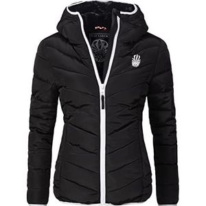 Navahoo Elva, winterjas voor dames, gewatteerde jas, maten XS-XXL, zwart, XXL