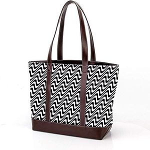 Laptop Tote Bag met Textuur Houten Graan Battens, Draagbare Schouder Tassen Casual Canvas Zakelijke Werk Tas Aktetas voor Computer School Office