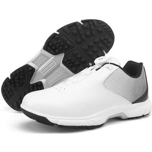PENXZT Heren golfschoenen Draaiknop Waterdichte spikeloze golfsneakers Antislip Lichtgewicht Ademend,B,39 EU