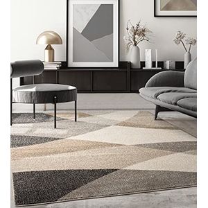 Modern design woon- of slaapkamer tapijts-sGolvend patroon - Beige 200x280s-sBinnen - The Carpet PEARL